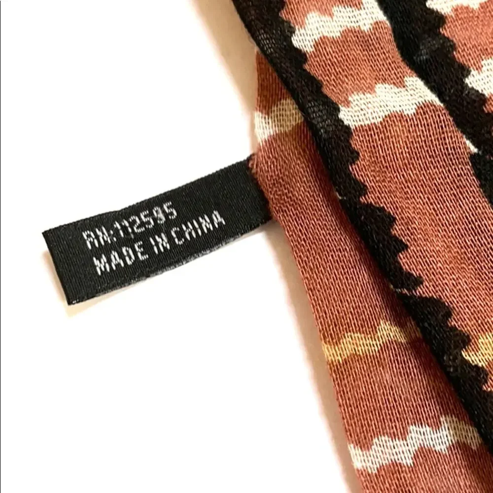 Pure cotton scarf wrap shawl dark rose cream & black plaid fringed unisex